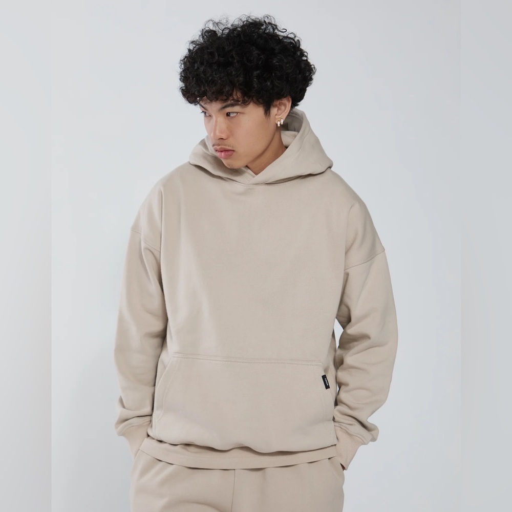 Hours Pullover Drop Shoulder Hoodie Vintage Bone Size Small